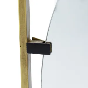 Poppy Mirror With Gold Metal Frame Contemporary Design For Bathroom, Entryway Wall Decor - Golden Black