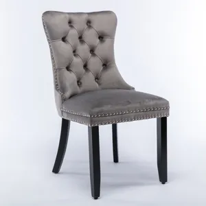 Nikki - Modern, High-End Tufted Solid Wood Contemporary Velvet Upholstered Dining Chair With Wood Le