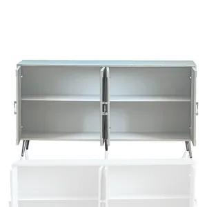 Modern Lacquered 4 Door Wooden Cabinet Sideboard Buffet Server Cabinet Storage Cabinet, For Living R
