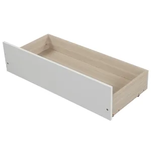Twin Size Platform Bed With Two Drawers - White