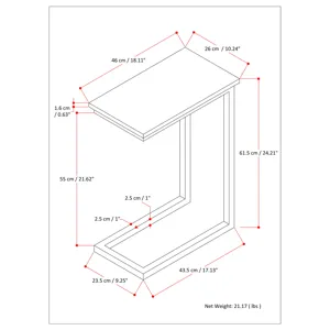 Skyler - C Side Table with Marble Top - White