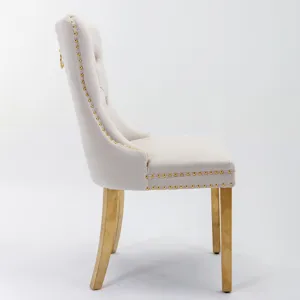 Nikki - Modern, High-End Tufted Solid Wood Contemporary Velvet Upholstered Dining Chair With Golden 