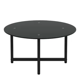 Round Whole Coffee Table, Clear Coffee Table,Modern Side Center Tables For Living Room, Living Room 