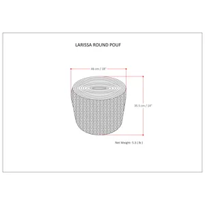 Larissa - Round Braided Pouf - Natural