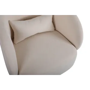26.4\" Swivel Accent Chair Armchair, Round Barrel Chair In Fabric For Living Room Bedroom - Beige