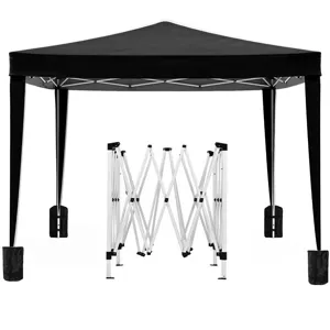 10\'X10\' Folding Canopy With 4 Removable Sidewalls Outdoor Event Shelter UPF 50+ Gazebo Portable Te