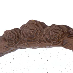 Hand Carved Rose Antique Mirror Frame, Large Arch Mirror Wall Decor For Living Room, Bathroom, Entry