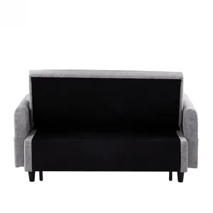 Pull Out Sleep Sofa Bed Loveseats Sofa Couch With Adjsutable Backrest, Storage Pockets, 2 Soft Pillo