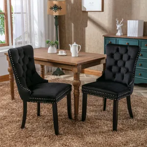 Nikki - Modern, High-End Tufted Solid Wood Contemporary Velvet Upholstered Dining Chair With Wood Le