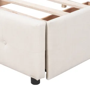 Queen Size Upholstered Platform Bed With Classic Headboard And 4 Drawers, No Box Spring Needed - Bei