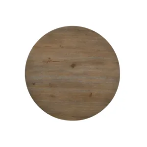 Brutus - Contemporary Round Dining Table With Wheat Colored Base - Vintage Walnut