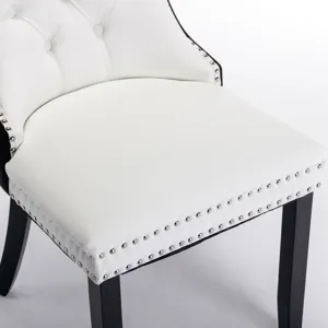 Nikki - Modern, High-End Tufted Solid Wood Contemporary PU And Velvet Upholstered Dining Chair With 
