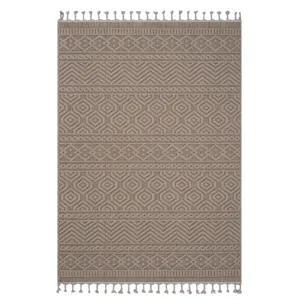 6\' x 9\' Geometric Indoor / Outdoor Area Rug - Mocha