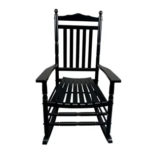 Balcony Porch Adult Rocking Wood Chair - Black