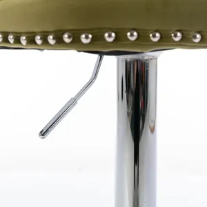 Swivel Velvet Barstools Adjusatble Seat Height From 25-33\", Modern Upholstered Chrome Base Bar Stoo