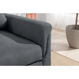 Hannah - Woven Convertible Armchair - Dark Gray