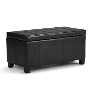 Dover - Storage Ottoman Bench - Midnight Black