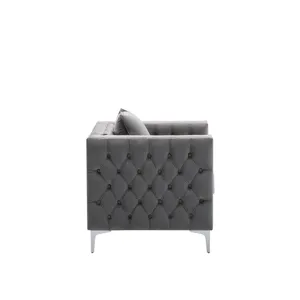 Lorreto - Velvet Chair - Gray