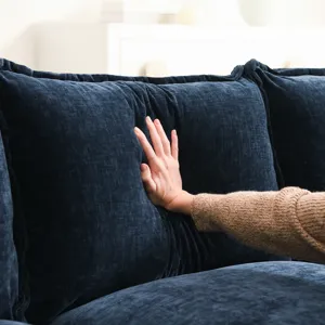 Modern L Shaped Chenille Cloud Sofa With Double Seat Cushions, 5 Seat Upholstered Indoor Furniture, 