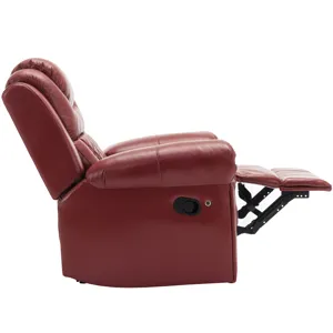 3 Pieces Recliner Sofa Sets Home Theater Seating Manual Recliner Chair With Center Console And Led L