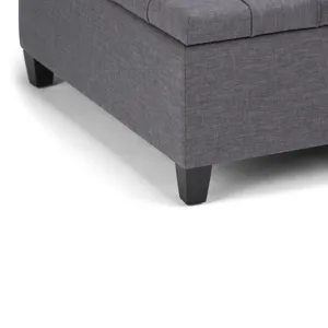 Harrison - Coffee Table Storage Ottoman - Slate Grey