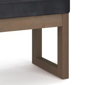 Milltown - Footstool Small Ottoman Bench - Distressed Black