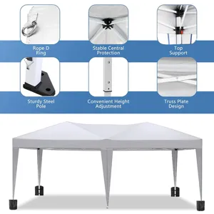 10X20 Ez Pop Up Canopy Outdoor Portable Party Folding Tent With 6 Removable Sidewalls + Carry Bag + 