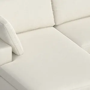 Charlie - Deep Seater Left Sectional Sofa - Cream