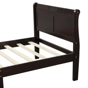 Twin Platform Bed Frame Mattress Foundation Sleigh Bed With Headboard / Footboard / Wood Slat Suppor
