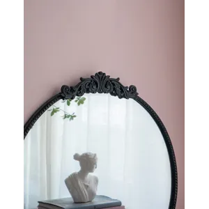 Classic Design Mirror With Round Shape And Baroque Inspired Frame For Bathroom, Entryway Console Lea