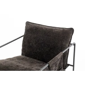 Upholstered Hanging Armchair With Arm Pocket Metal Frame (Set of 2), Crushed Foam Cushions And Skin-