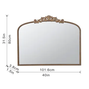 Classic Design Arch Mirror And Baroque Inspired Frame For Living Room Bathrrom Enterway Console - Go