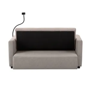 Convertible Sofa Bed Loveseat Sofa With Three USB Ports, Two Side Pockets, Two Cup Holders And 360° 