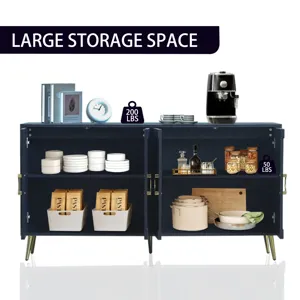 Modern Lacquered 4 Door Wooden Cabinet Sideboard Buffet Server Cabinet Storage Cabinet, For Living R