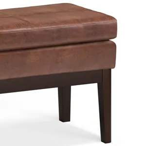 Carlson - Small Ottoman Bench - Distressed Saddle Brown