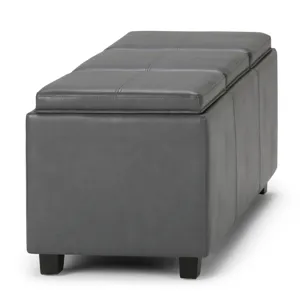 Avalon - Storage Ottoman - Stone Grey