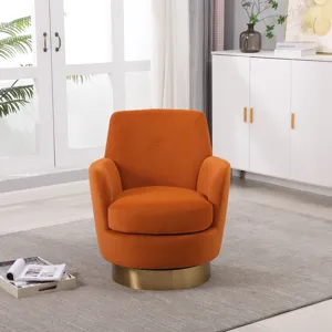 Velvet Swivel Barrel Chair, Swivel Accent Chairs Armchair For Living Room, Reading Chairs For Bedroo