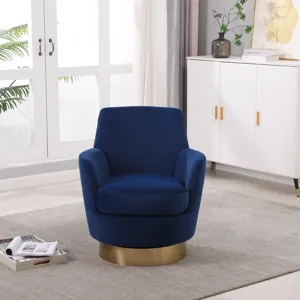 Velvet Swivel Barrel Chair, Swivel Accent Chairs Armchair For Living Room, Reading Chairs For Bedroo