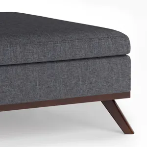 Owen - Square Coffee Table Storage Ottoman - Slate Grey