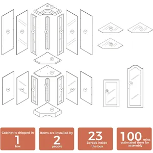 Corner Curio Cabinet With Lights, Adjustable Tempered Glass Shelves, Mirrored Back, Display Cabinet 