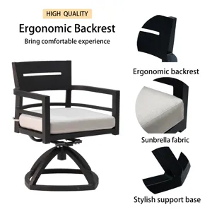 7 Piece Dining Set Modern Outdoor Patio Furniture, Including 4 Dining Chairs & 2 Swivel Rockers Sunb