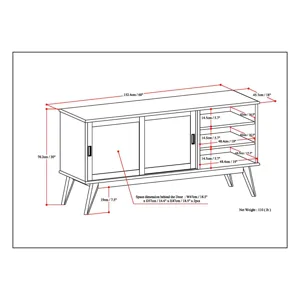 Draper - Mid Century Medium TV Media Stand - Teak Brown