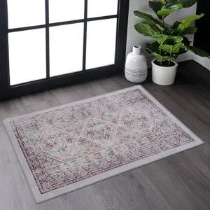 2\' x 3\' Machine Washable Area Rugs, Low-Pile, Non-Slip, Non-Shedding, Foldable, Kid & Pet Friendly