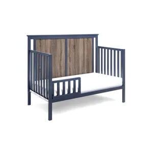 Connelly - 4-in-1 Convertible Crib - Midnight Blue/Vintage Walnut