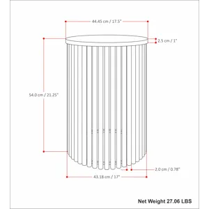 Demy - Metal Accent Table - White Marble / Black