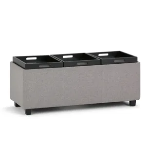 Avalon - Storage Ottoman - Cloud Grey