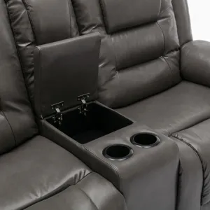 2 Seater Home Theater Recliner Manual Recliner Chair With A Storage Box And Two Cup Holders For Livi