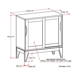 Harper - Low Storage Cabinet - White