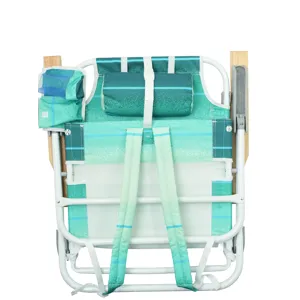 Backpack Beach Chair For Adults, Beach Towel, 5 Position Chair With Pouch Folding Lightweight Positi