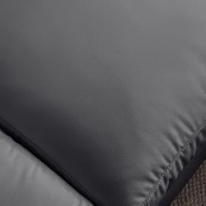 Modern Sectional Technical Leather L-Shaped Sofa Couch With Reversible Chaise Lounge - Dark Gray